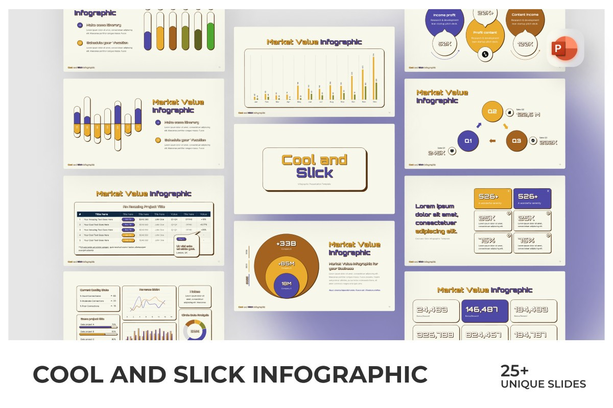 Cool and Slick Infographics PowerPoint Template | Nulivo Market
