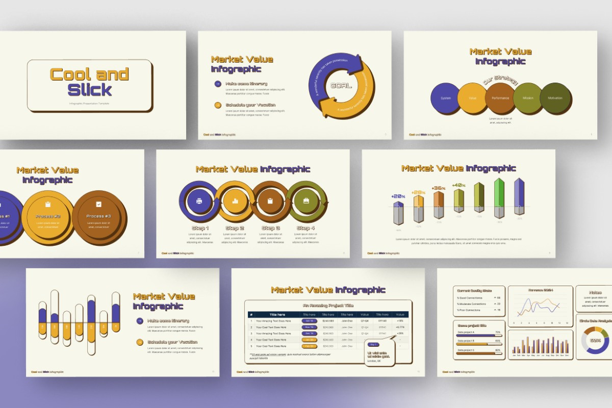 Cool and Slick Infographics PowerPoint Template | Nulivo Market