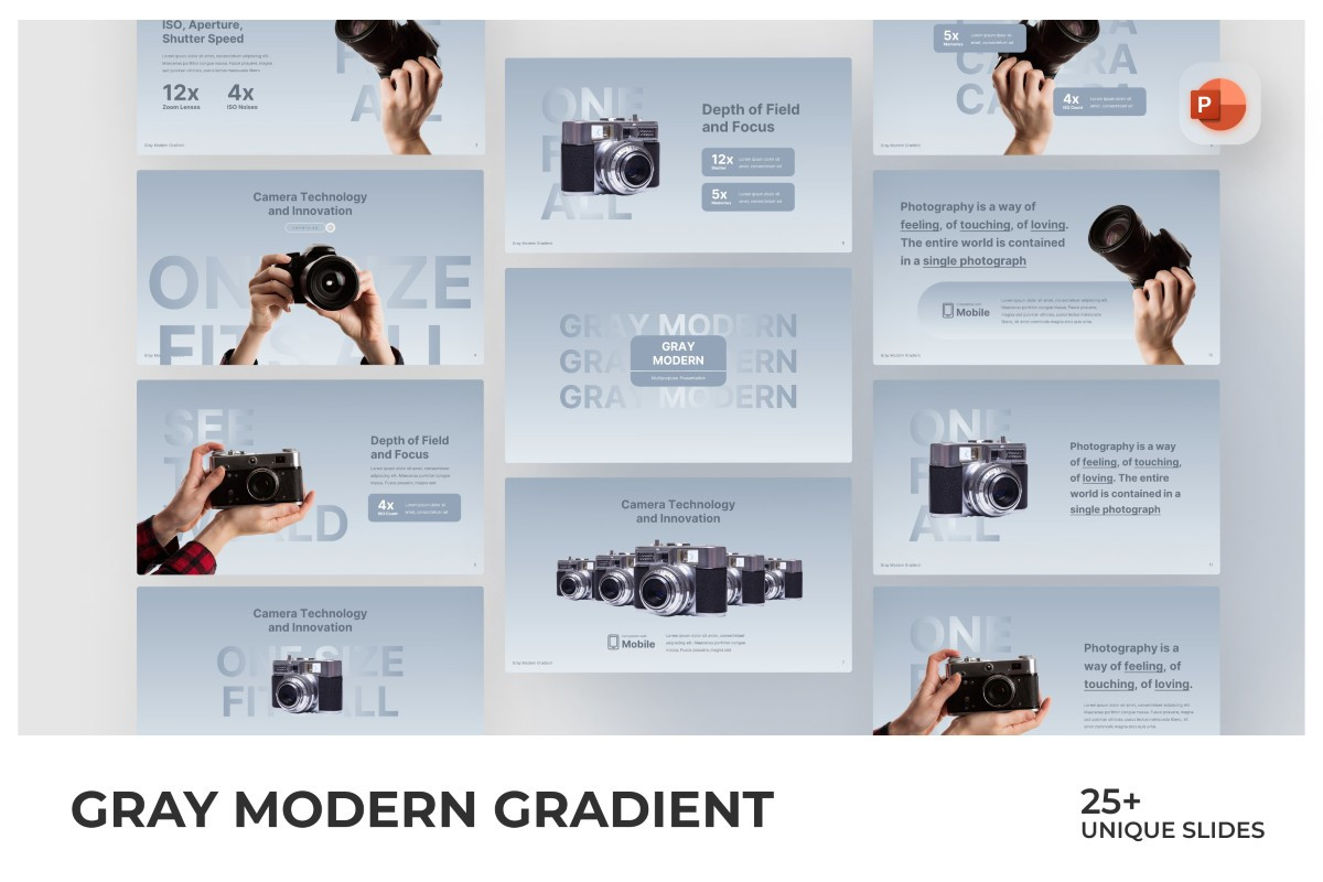 Gray Modern Gradient PowerPoint Template | Nulivo Market