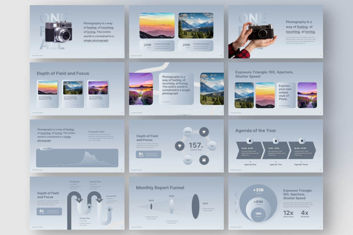 Gray Modern Gradient PowerPoint Template | Nulivo Market