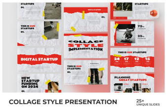 Collage Style Implementation PowerPoint Template | Nulivo Market