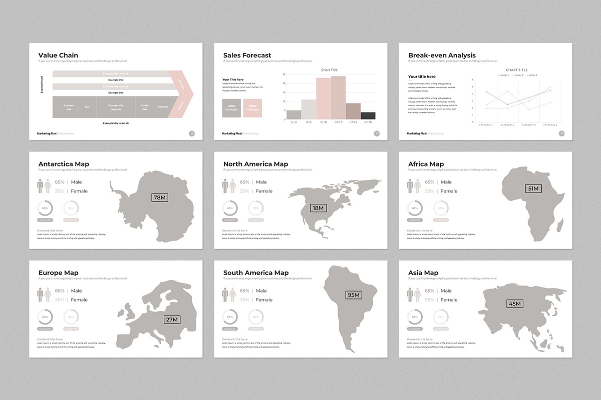 Planning Map Powerpoint Example Marketing Plan PowerPoint Template | Nulivo Market
