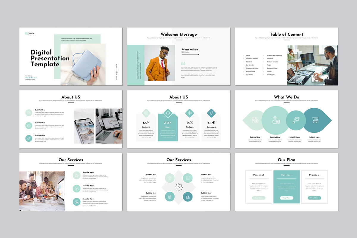 Templete Slide Digital Google Slides Template | Nulivo Market