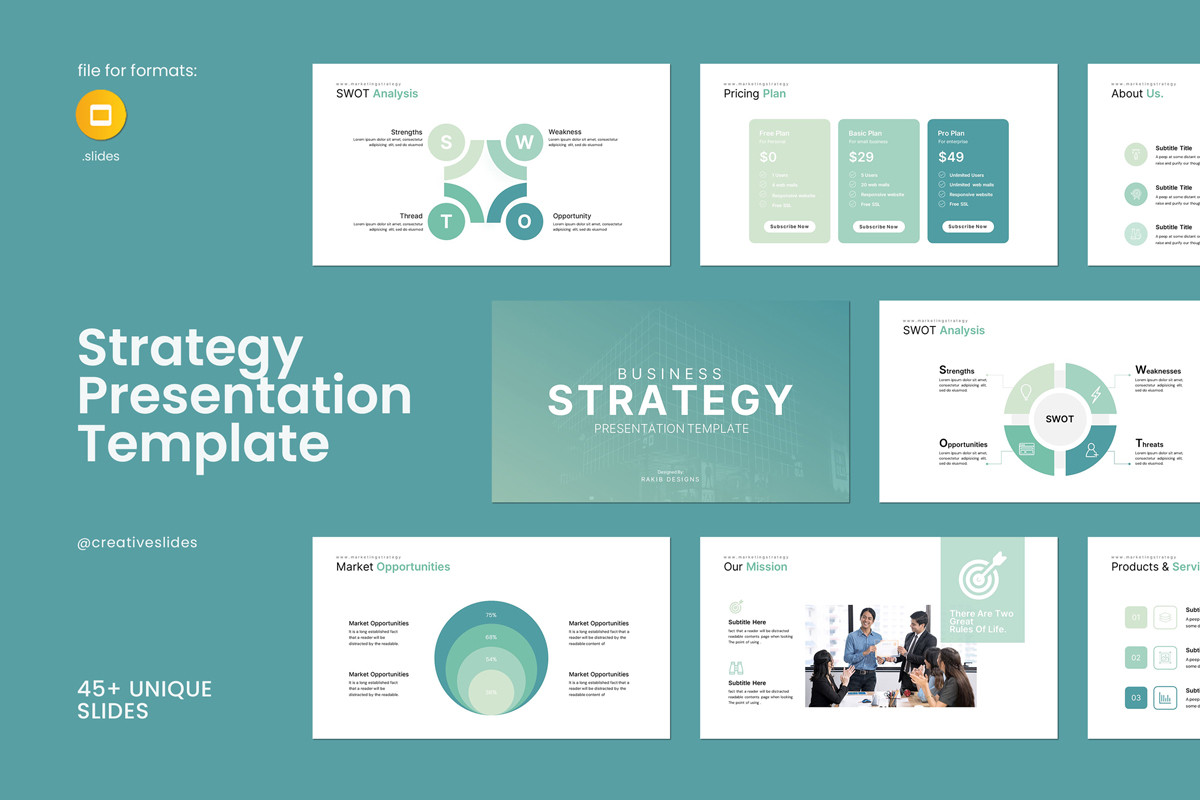 Business Strategy Google Slides Template | Nulivo Market