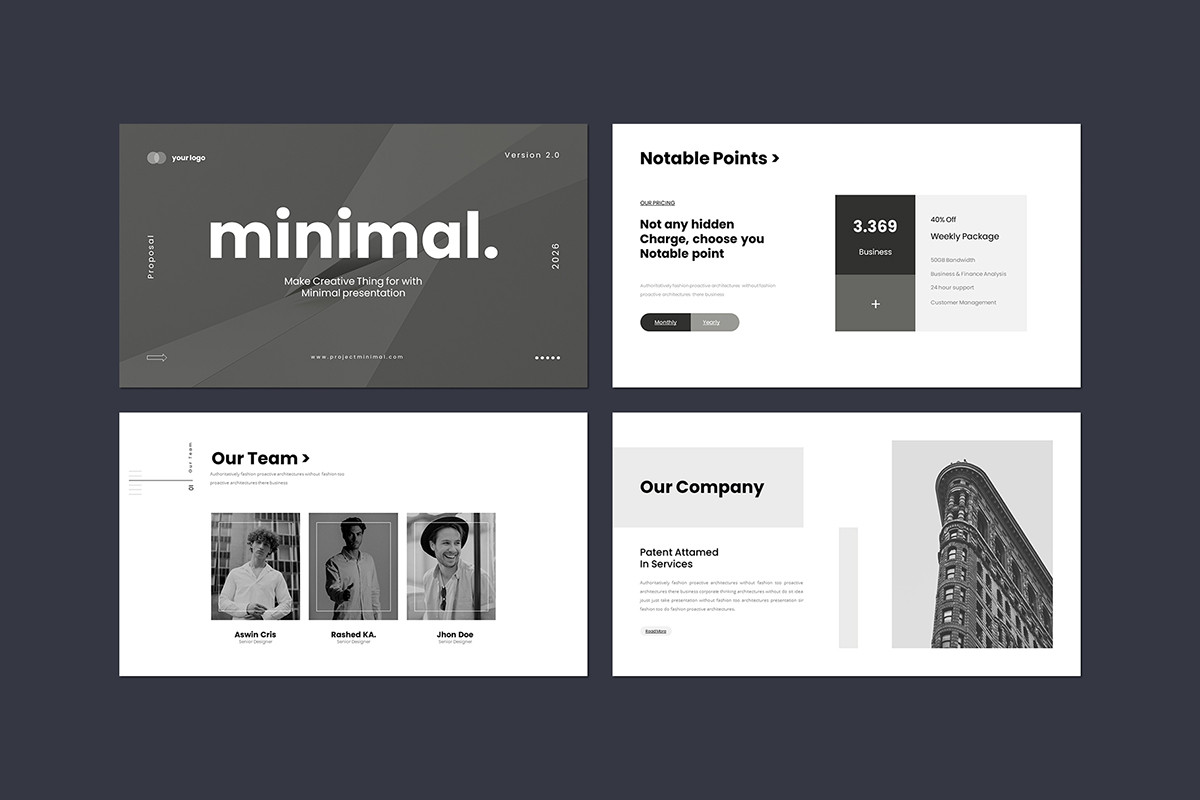 Slide Minimal Minimal Google Slides Template | Nulivo Market