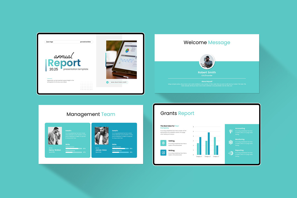 Slide Report Example Annual Report Google Slides Template | Nulivo Market