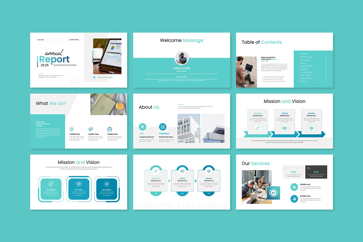Slide Report Example Annual Report Google Slides Template | Nulivo Market