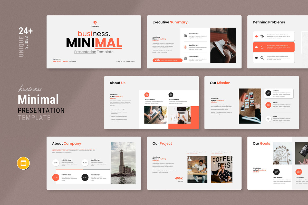 Minimal Google Slides Presentation Template Nulivo Market