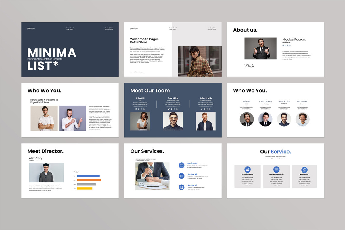 Minimalist Google Slides Presentation Template | Nulivo Market