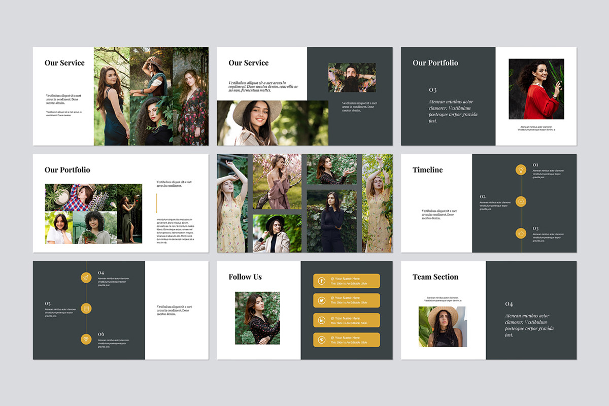 Portfolio Slides Example Minal Portfolio Google Slides Presentation Template | Nulivo Market