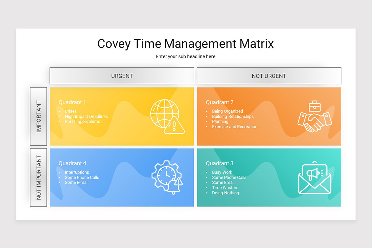 Covey Time Management Matrix Keynote Presentation Template | Nulivo Market
