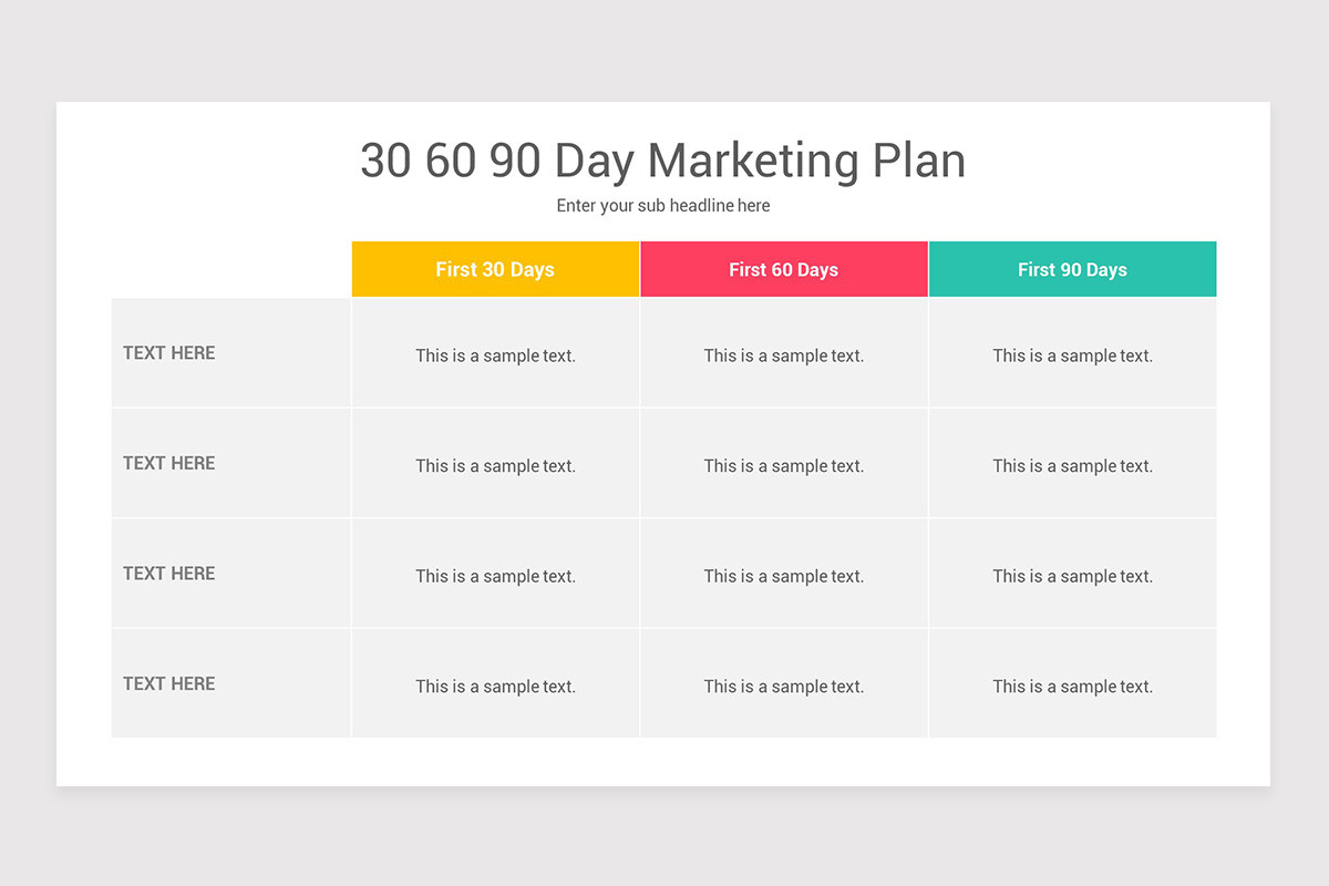 30 60 90 Day Marketing Plan Keynote Template Nulivo Market