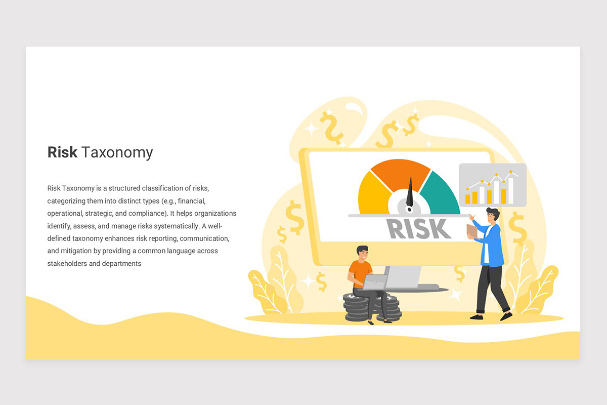 Visually Presenting Risks Risk Taxonomy Google Slide Presentation Template | Nulivo Market