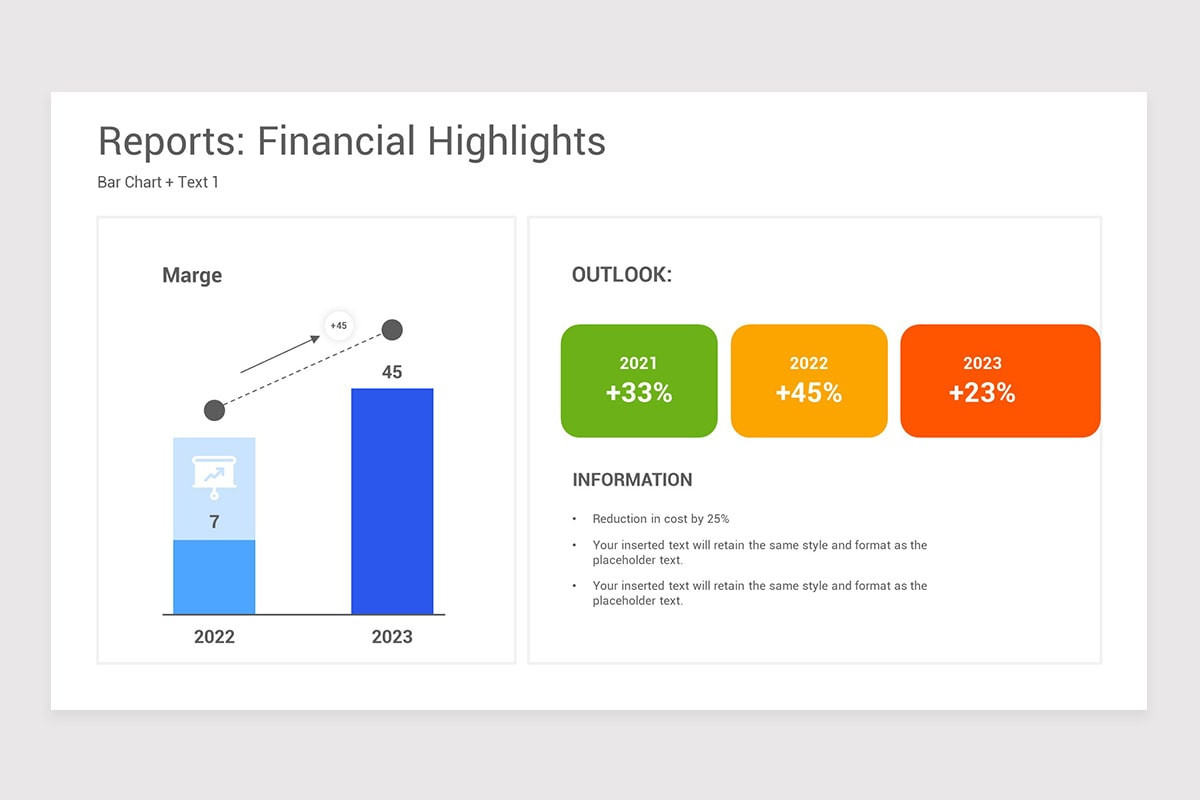 Financial Highlights Reports PowerPoint Template | Nulivo Market