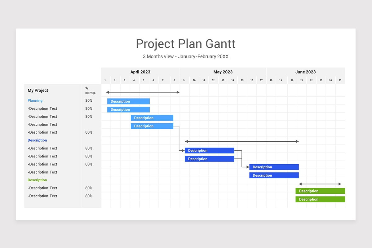 Monthly Gantt Chart PowerPoint Template Nulivo Market