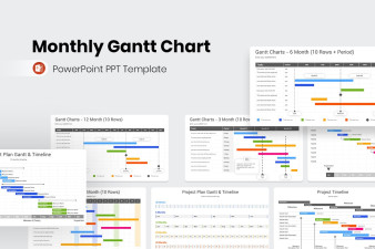 Monthly Gantt Chart PowerPoint Template
