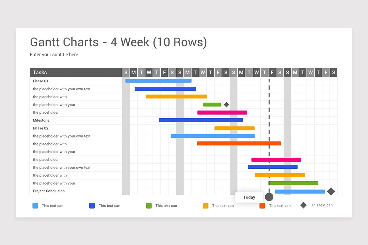 Weekly Gantt Chart PowerPoint Template | Nulivo Market