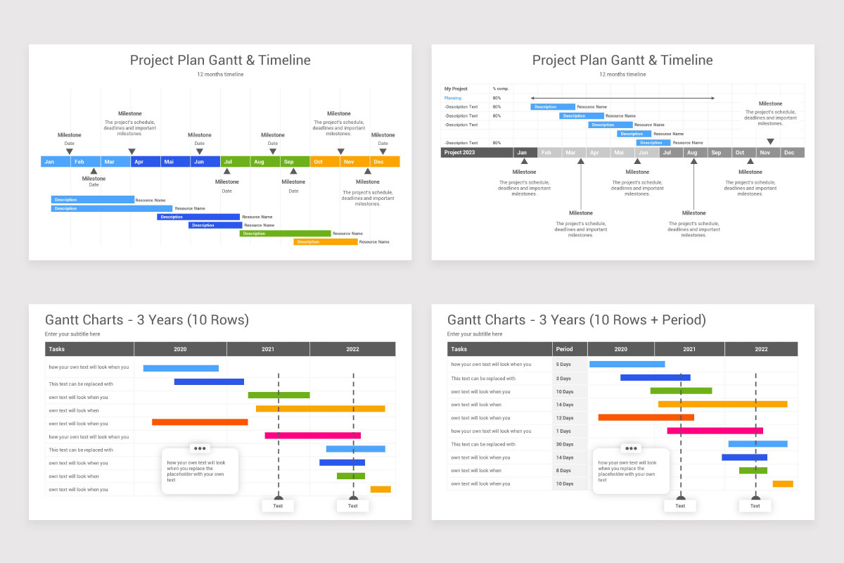 Yearly Gantt Chart Google Slides Template Nulivo Market