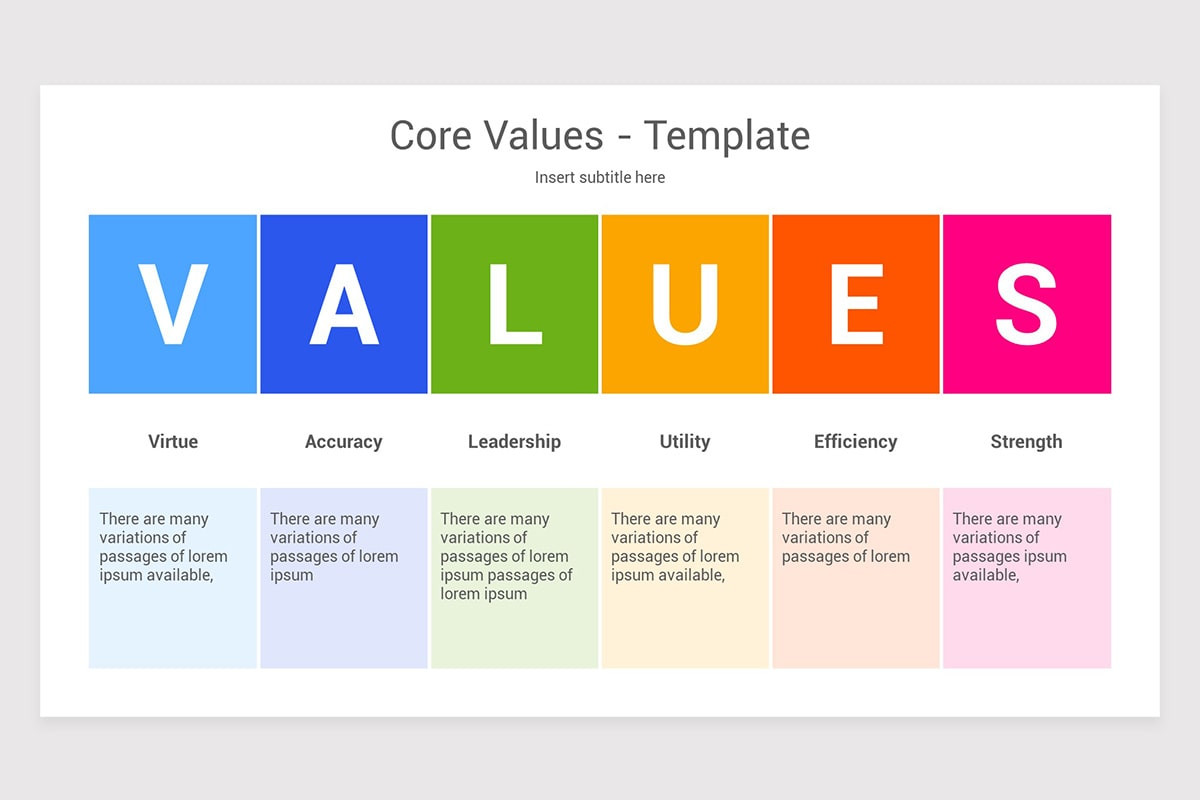 Company Core Values PowerPoint Template | Nulivo Market