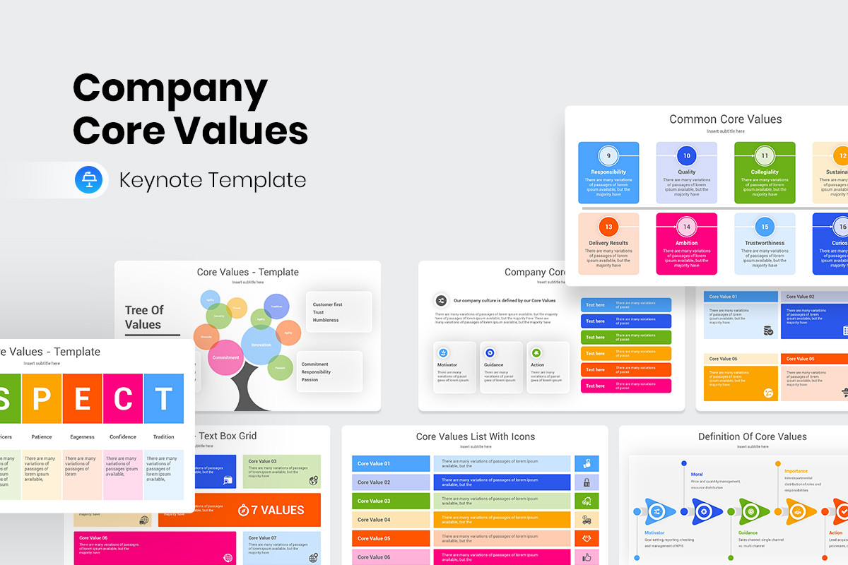 Company Core Values Keynote Template | Nulivo Market