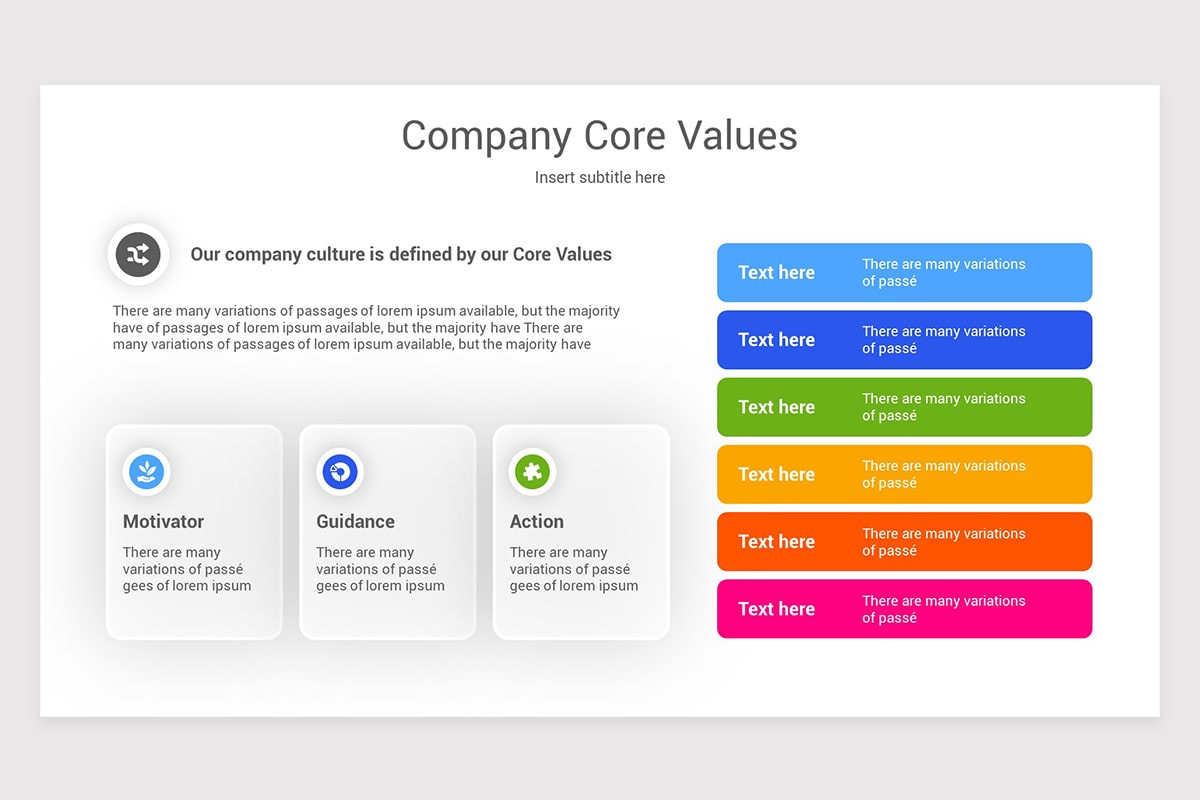 Compnay Values Sheet Example Company Core Values Keynote Template | Nulivo Market