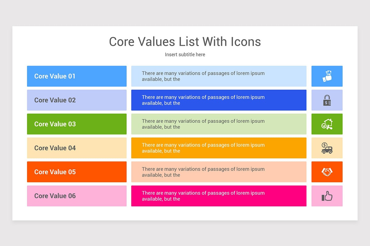 Core Values Slide Examples Company Core Values Google Slide Template | Nulivo Market