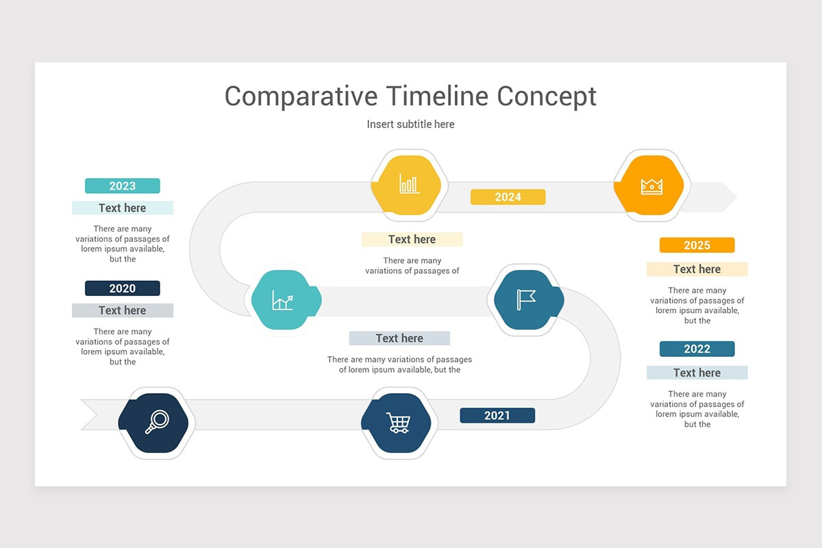 Comparative Timeline PowerPoint Template | Nulivo Market