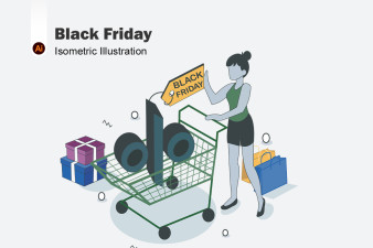 Black Friday Isometric Illustration