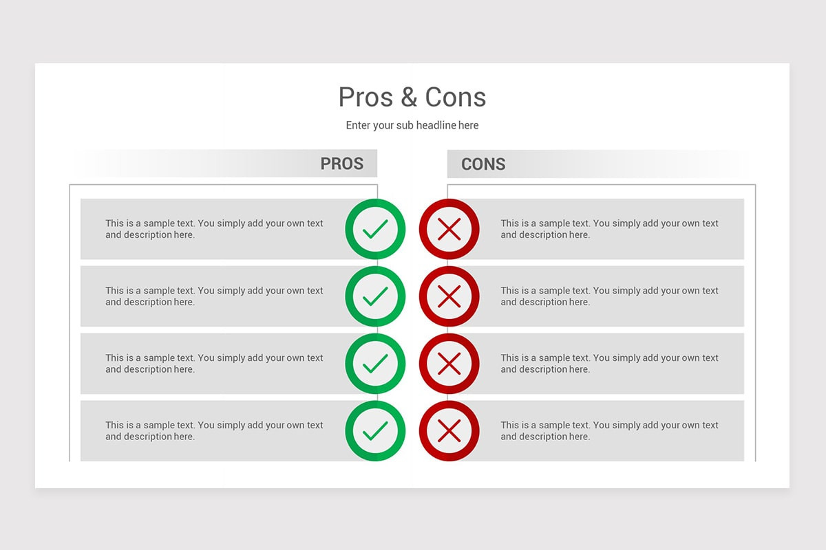 Pros and Cons PowerPoint Template | Nulivo Market