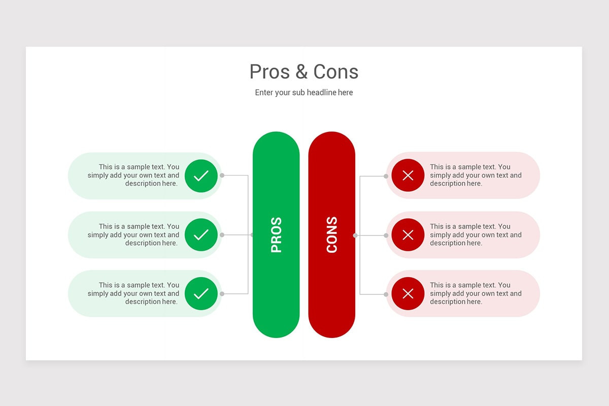 Pros and Cons PowerPoint Template | Nulivo Market