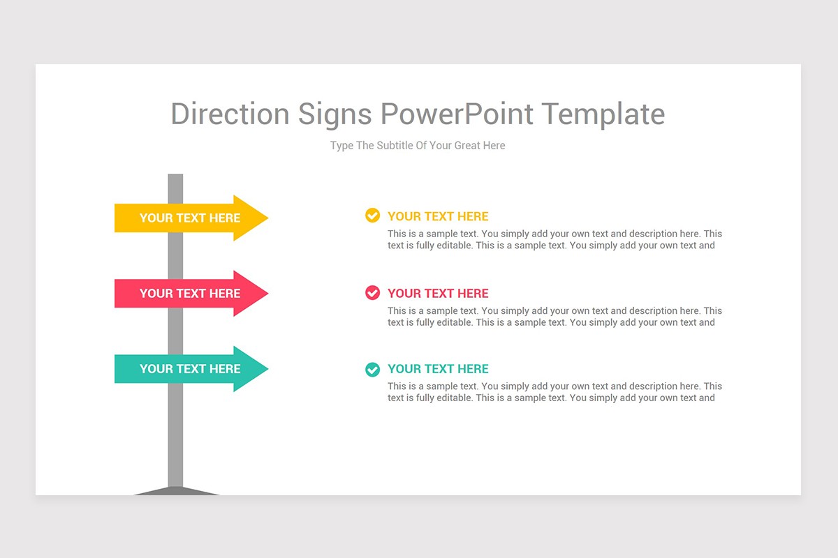 Direction Signs PowerPoint Presentation Template | Nulivo Market