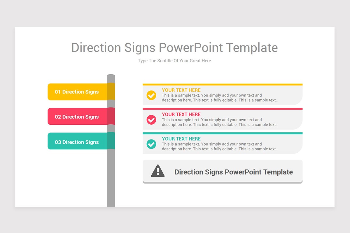 Direction Signs PowerPoint Presentation Template | Nulivo Market
