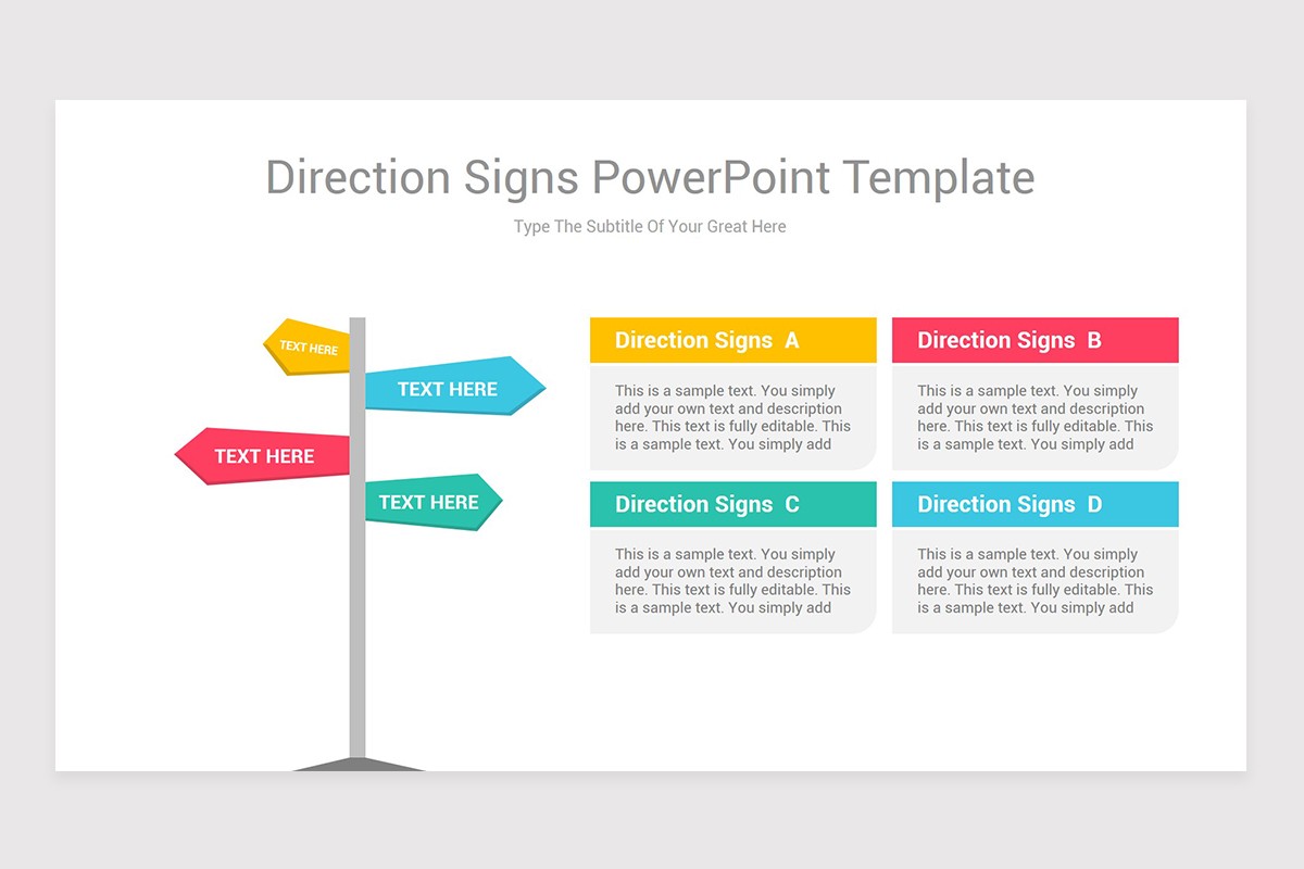 Direction Signs PowerPoint Presentation Template | Nulivo Market