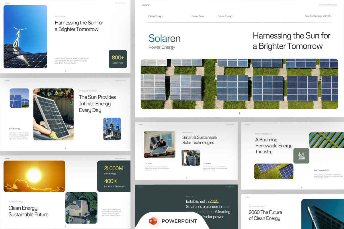 Solar Power Energy PowerPoint Template | Nulivo Market