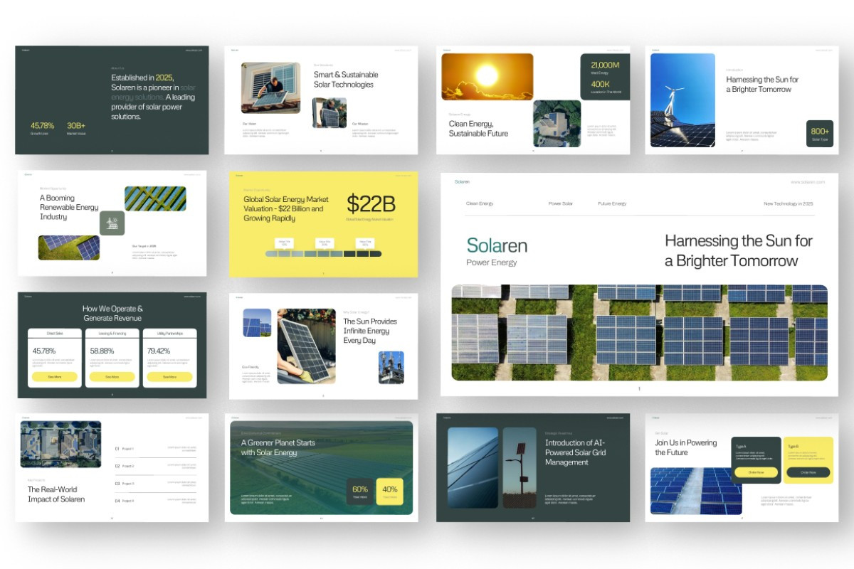 Solar Power Energy PowerPoint Template | Nulivo Market
