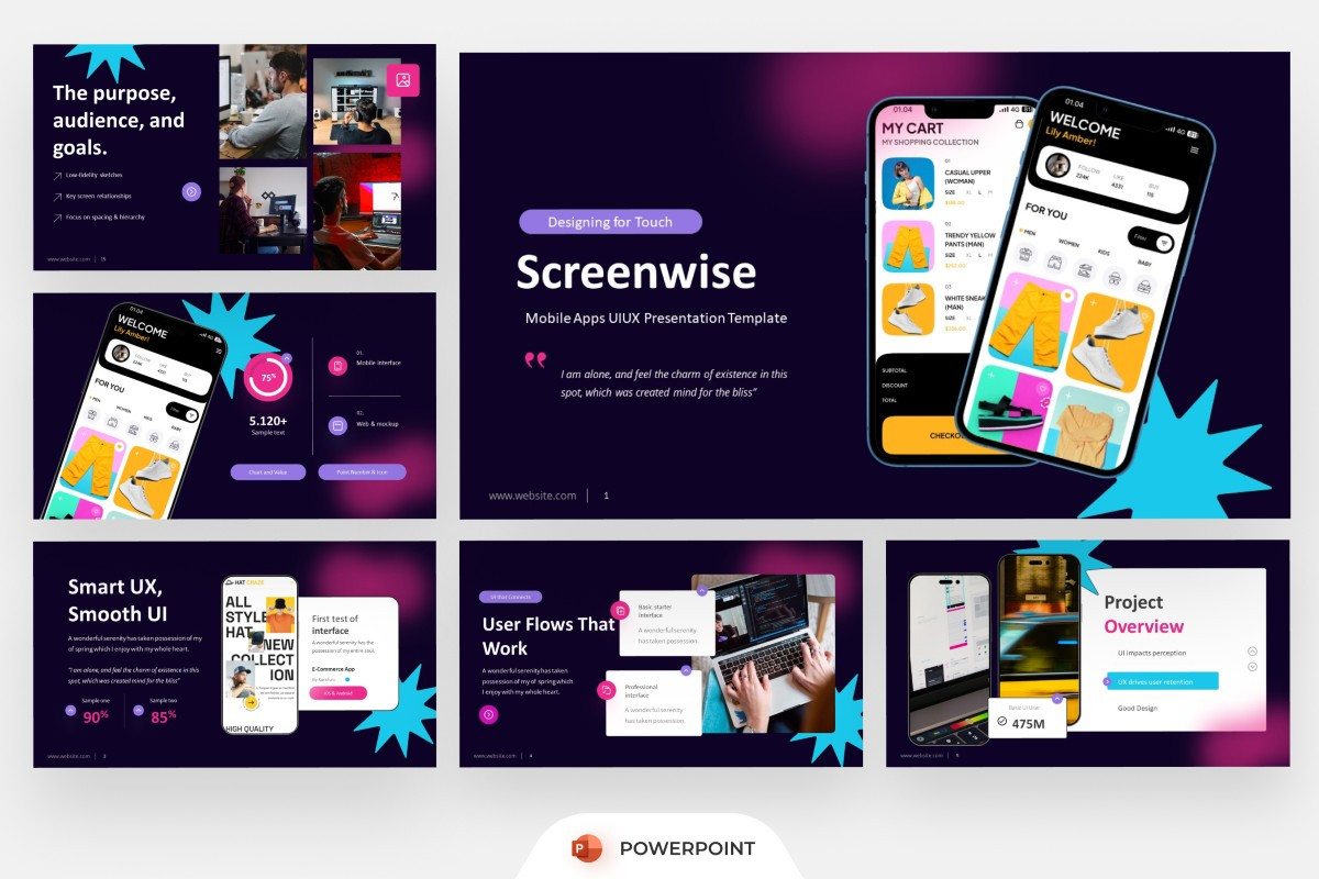 Mobile Apps UIUX RR PowerPoint Template | Nulivo Market