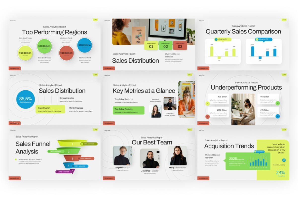 Sales Performance PowerPoint Template | Nulivo Market
