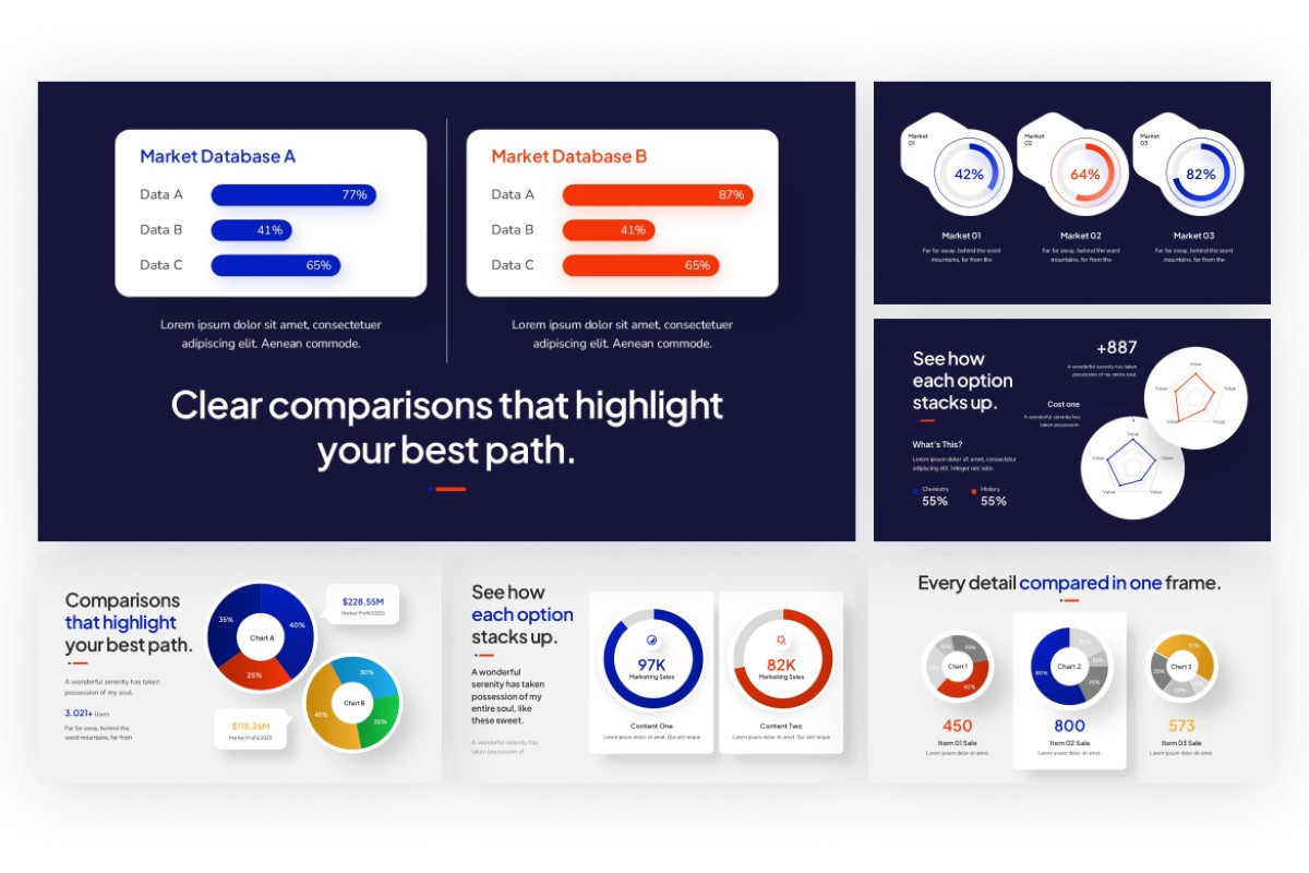 Comparison Chart PowerPoint Template | Nulivo Market