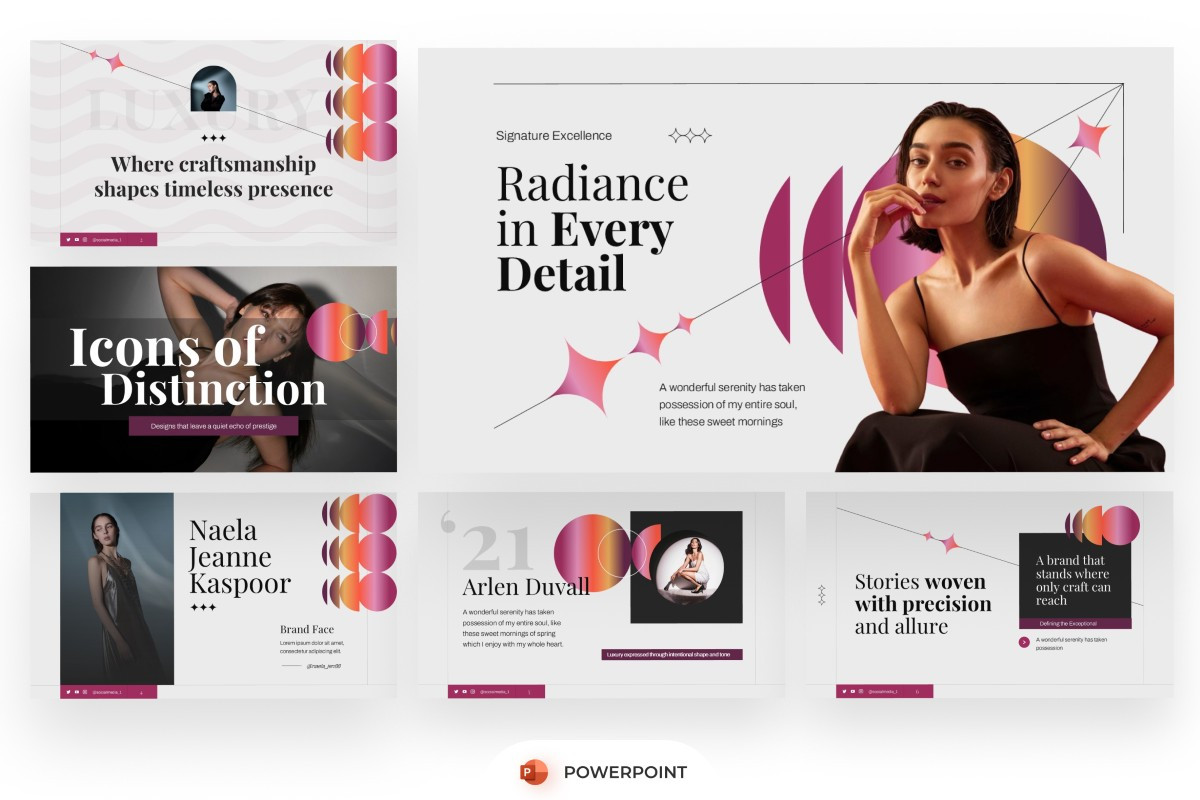 Luxury Brand Showcase PowerPoint Template | Nulivo Market