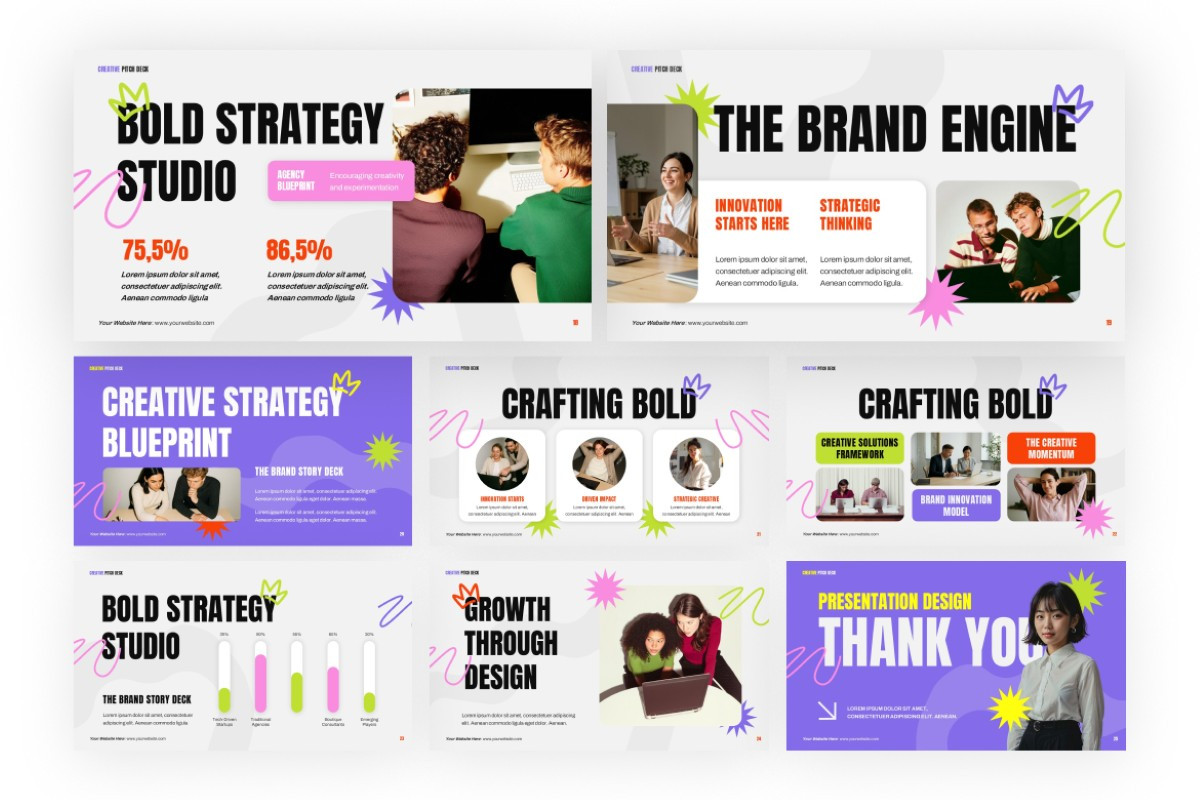 Creative Agency Pitch Deck PowerPoint Template | Nulivo Market