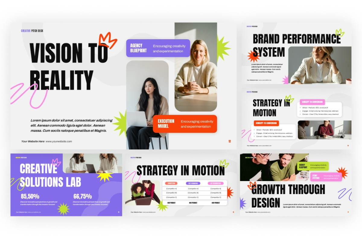 Creative Agency Pitch Deck PowerPoint Template | Nulivo Market