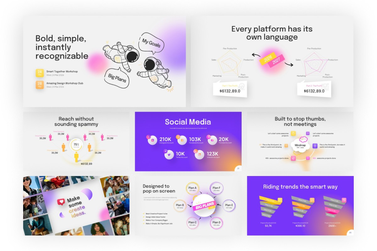 Gen Z Social Media Kit PowerPoint Template | Nulivo Market