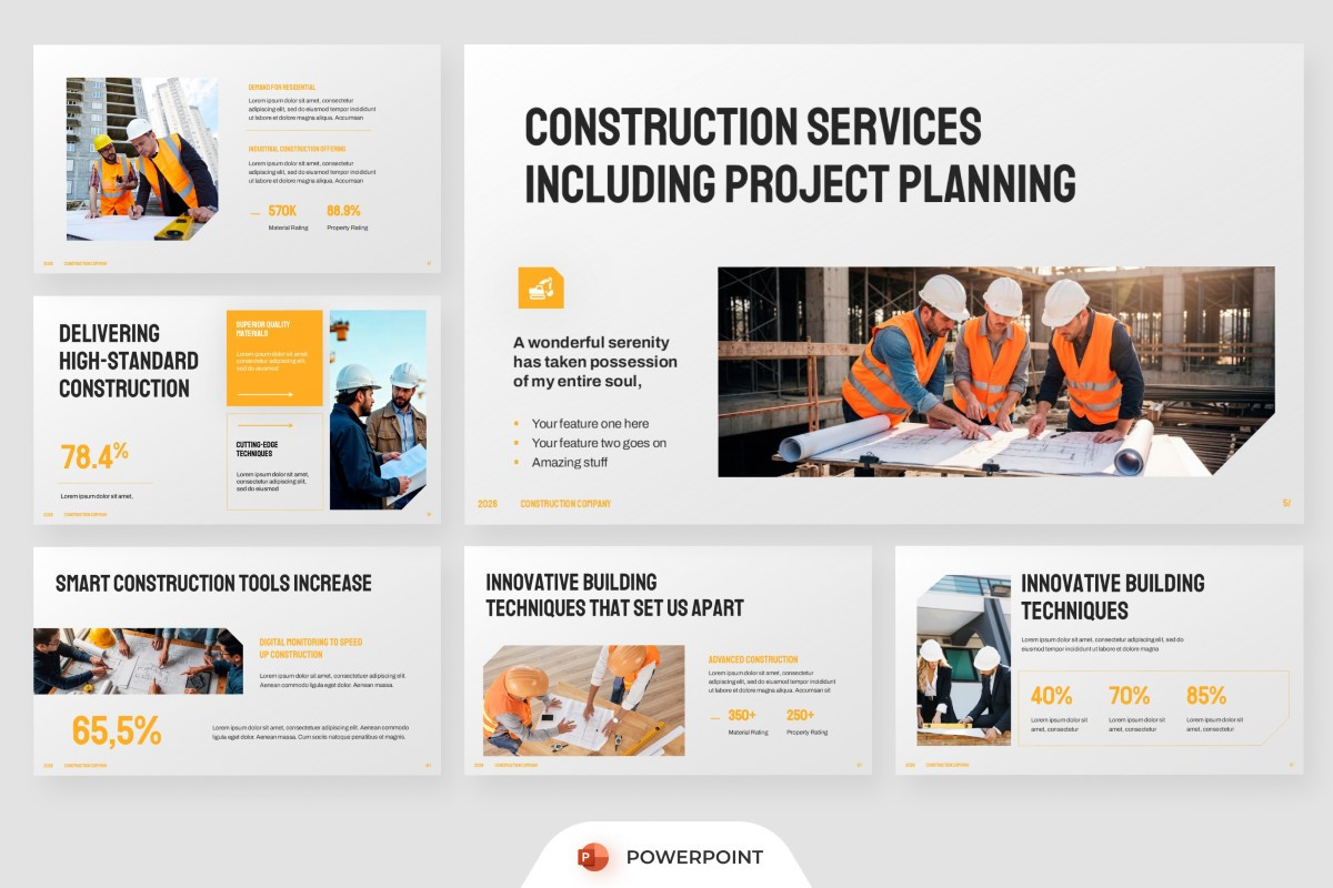 Construction Company PowerPoint Template | Nulivo Market