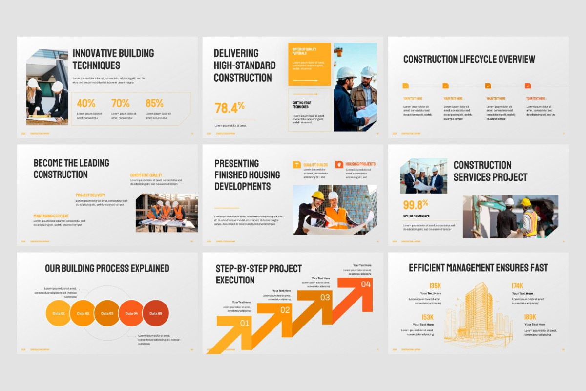 Construction Company PowerPoint Template | Nulivo Market