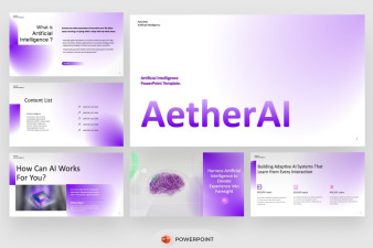 Gradient Futuristic AI PowerPoint Template | Nulivo Market