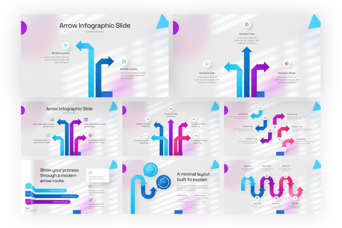 Minimal Path Arrow PowerPoint Template | Nulivo Market