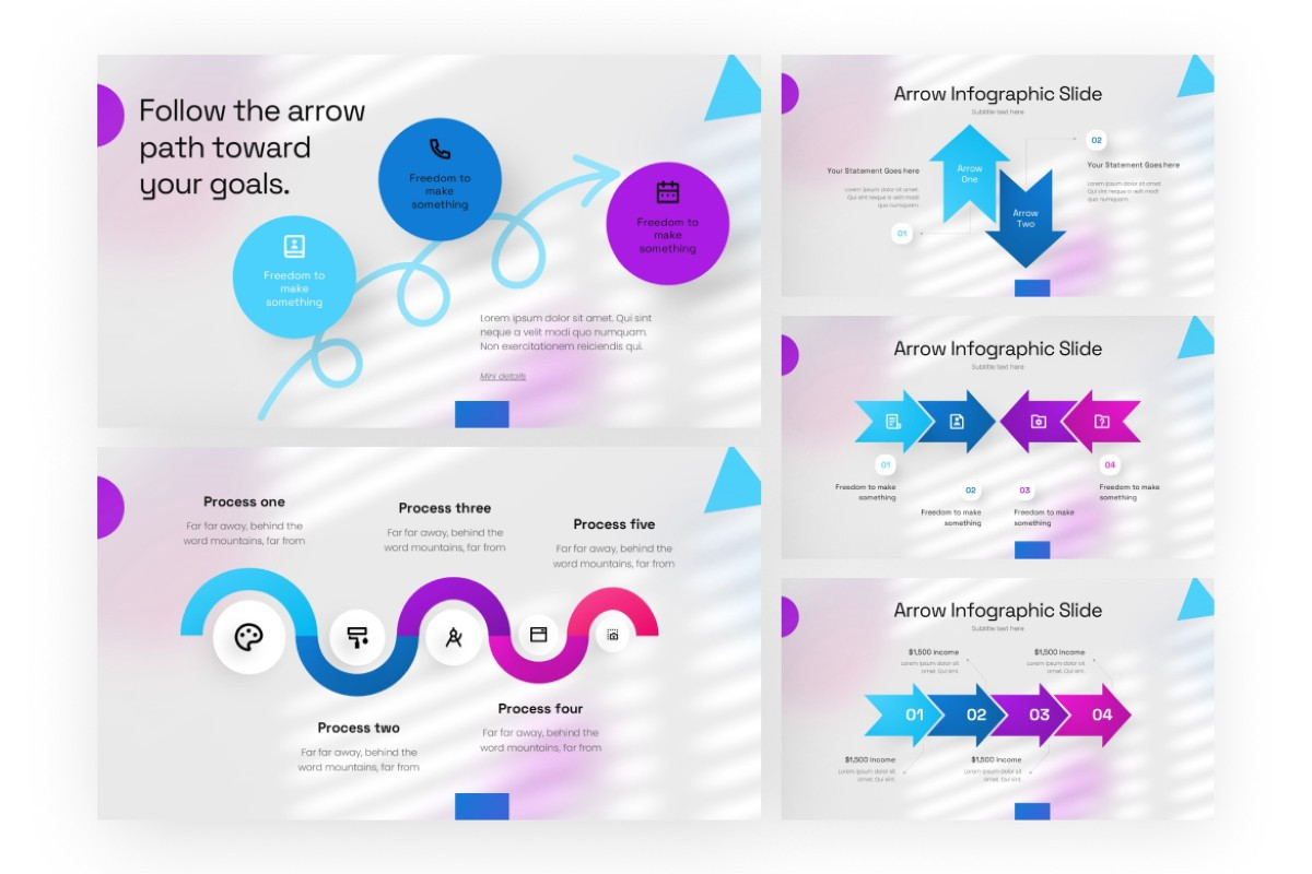 Minimal Path Arrow PowerPoint Template | Nulivo Market
