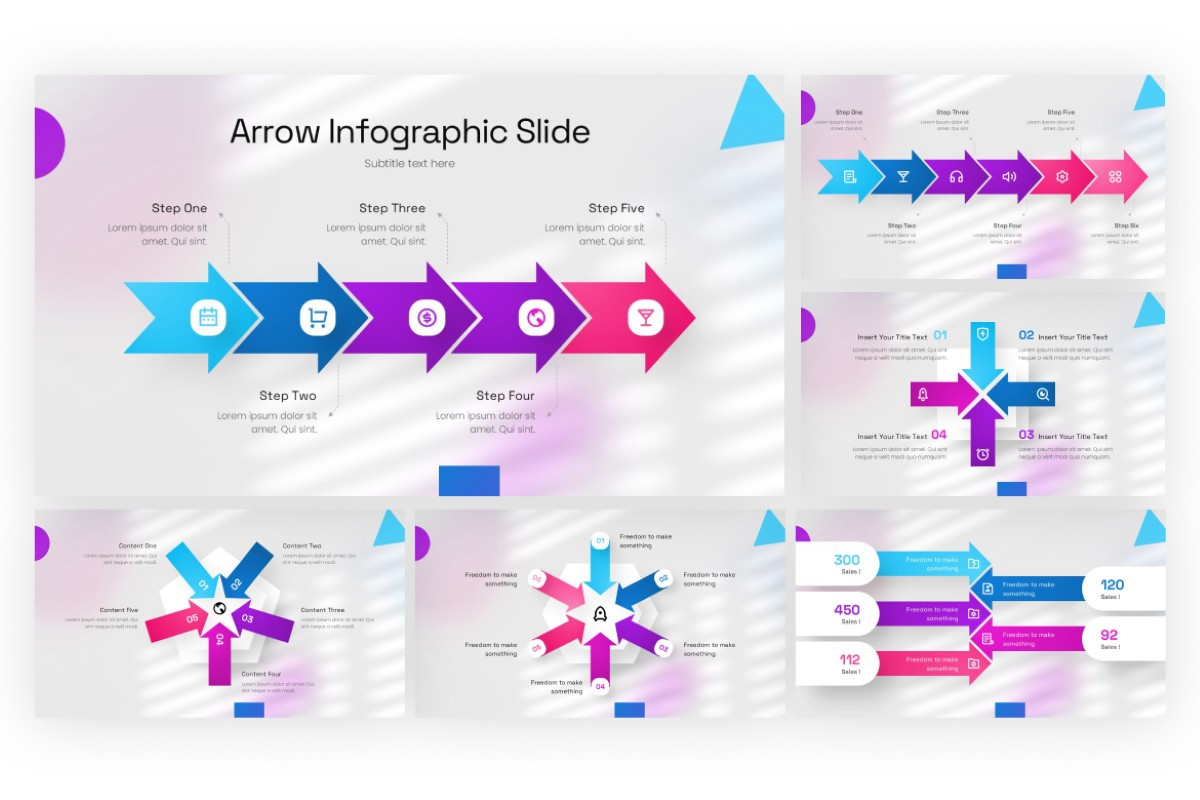 Minimal Path Arrow PowerPoint Template | Nulivo Market