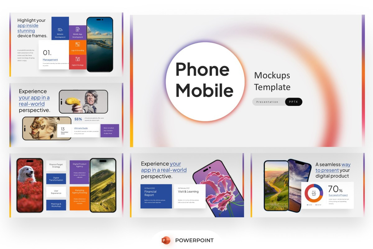 Phone Mockup PowerPoint Template | Nulivo Market