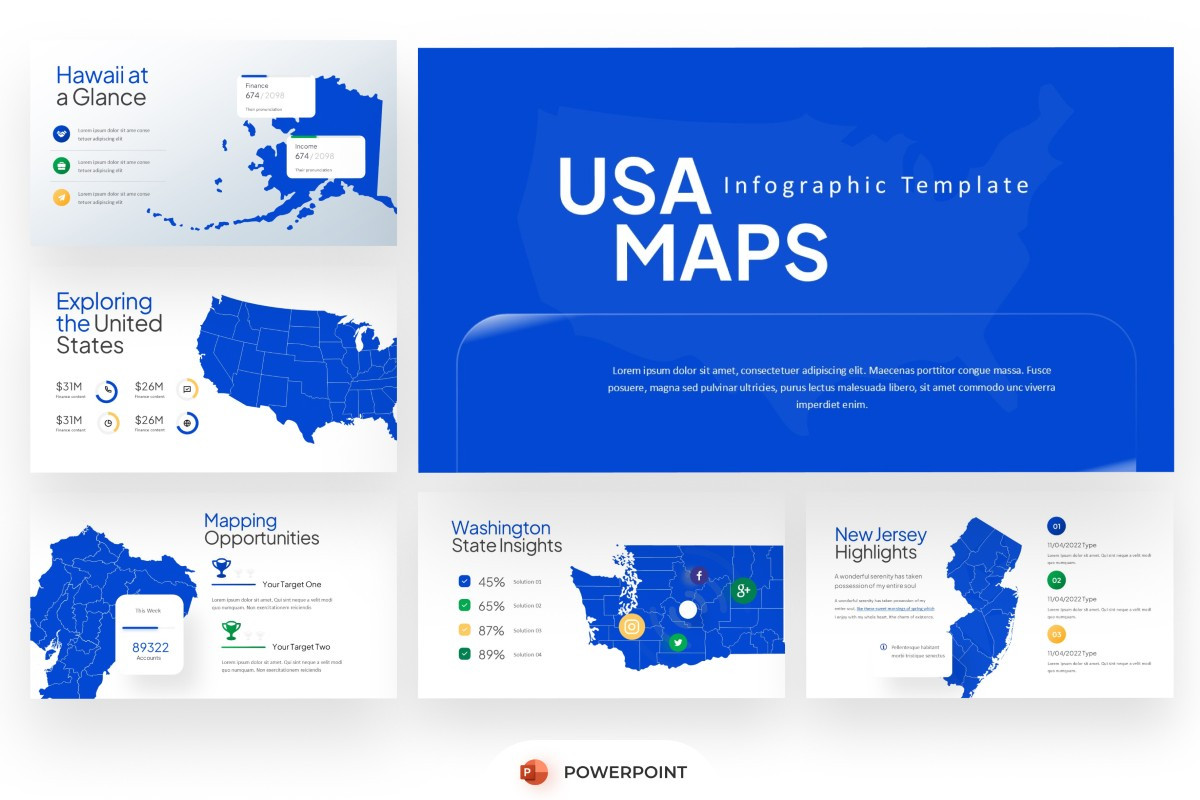 Maps USA PowerPoint Template | Nulivo Market